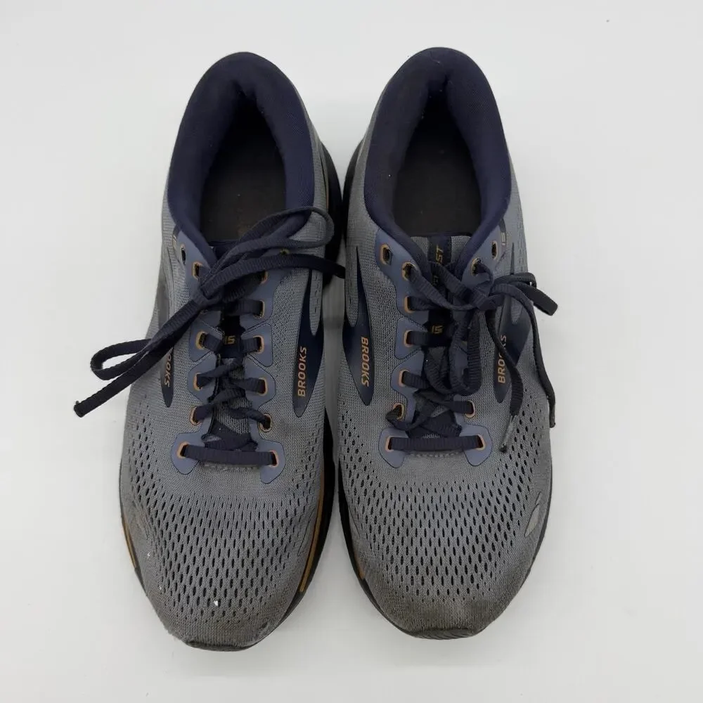 Brooks Ghost 15 Blue Orange Athletic Sneaker Running Shoe Men SIZE 9.5 2E Wide
